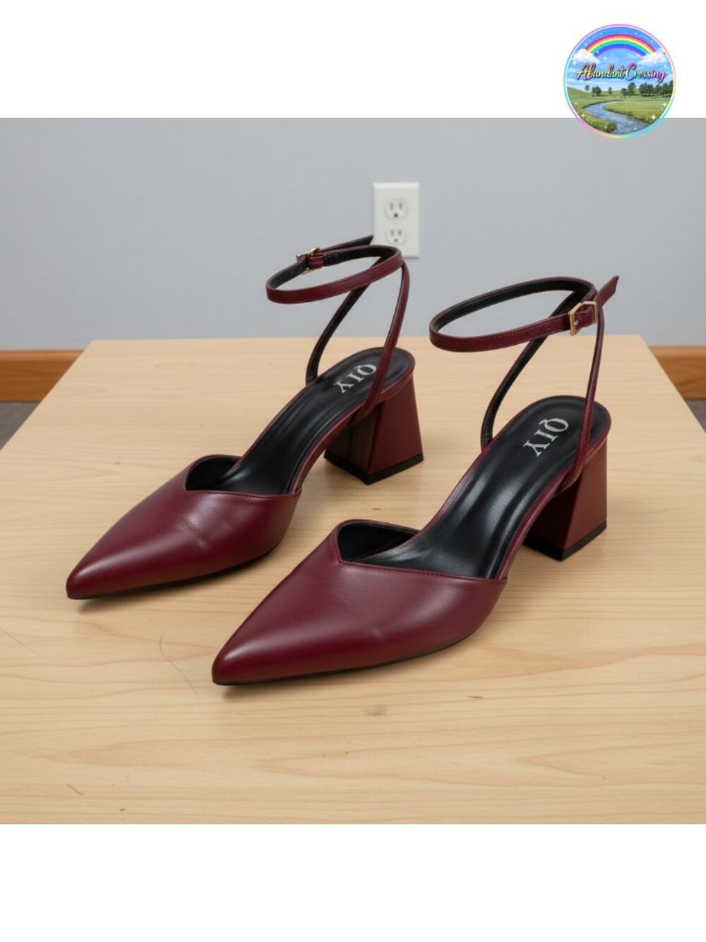 Chunky Heel Closed Toe Pumps Faux Leather Strappy Sandals Office Formal